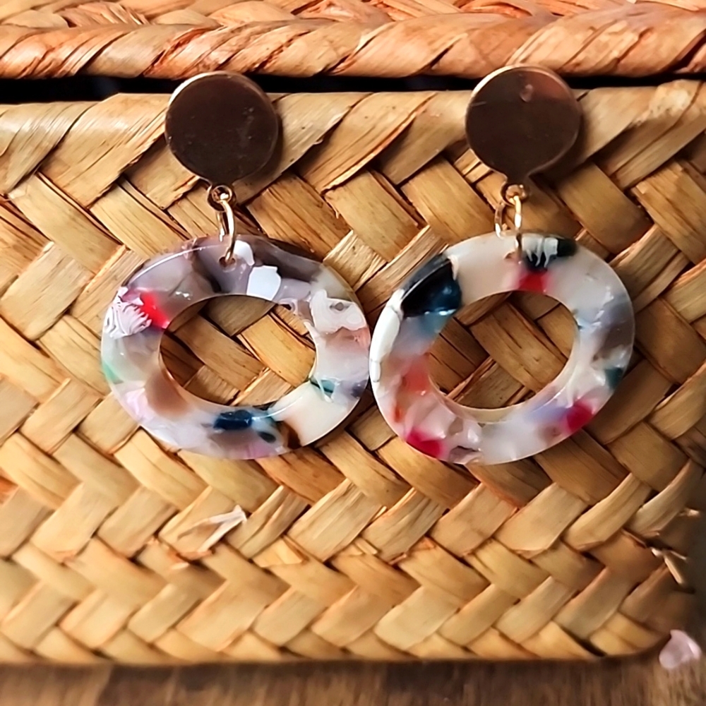 Acrylic Geometric  cut out  Earrings Stud
